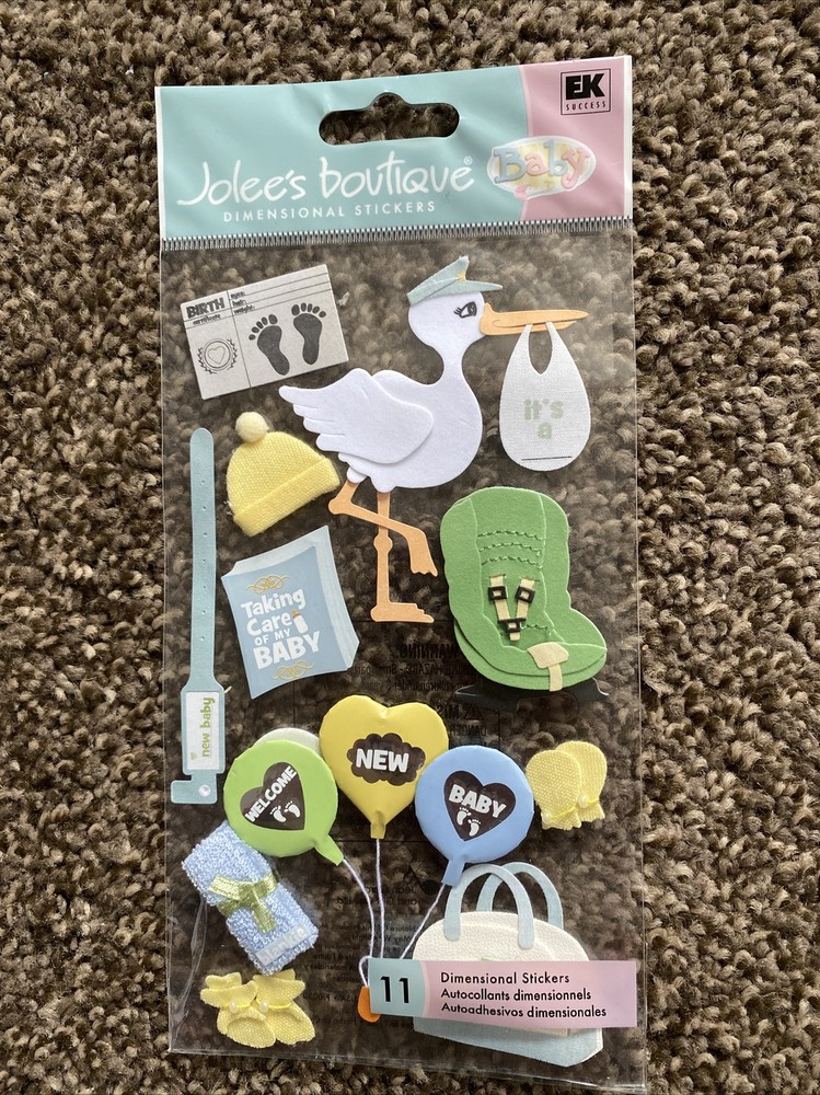 Jolee’s Boutique Scrapbooking Stickers BRINGING HOME BABY Boy NIP Rare Vintage