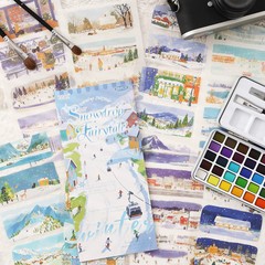 20 Page Four Seasons Landscape Sticker Set for DIY Card Planner Diary Journal