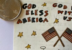 GOD BLESS AMERICA Sticker(2.5”x4.5”)Joy Marie•Colorbok•July 4th•Independence Day