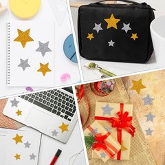 100 PCS Glitter Foam Stickers Gold Silver Foam Star Stickers Self Adhesive Glitt