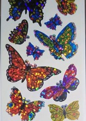 Jillson Roberts Hambly Foiled Multicolor Butterflies Stickers S7306 Scrapbooking