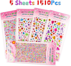 Gem Stickers, 1510pcs Rhinestone Stickers for Crafts, Self Adhesive Jewel Sticke
