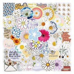 Cute Daisy Sticker Packs Water Resistant Laptop Decal Flowers Stocking Stuffers