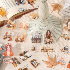 448Pcs Autumn Scenery Scrapbook Stickers for Scrapbooking Supplies, Transparent
