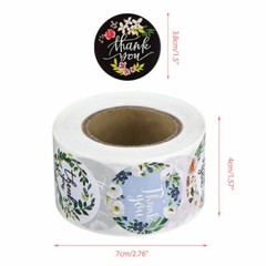 2 Roll / 1000 pcs 1″ Assorted Floral Thank You Stickers Round Sealing Labels US