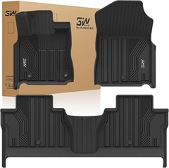 3W Floor Mats for Toyota Tundra 2014-2021 (Only for CrewMax Cab), TPE All Weathe