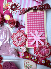 Pink LG Lot Over 140 Pcs scrapbook planner journal junk collage ephemera paper