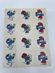Vintage Smurfs Peyo Scratch & Sniff Stickers 12 Lot Rare Unused 1980s