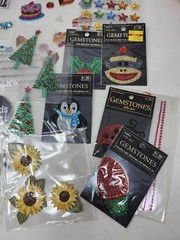 Lot of Craft Stickers & Embellishments Gemstones Puffy Stickers Scrapbook Supply