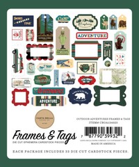 1 Pack Carta Bella Paper OUTDOOR ADVENTURES Frames & Tags Die-Cut Ephemera