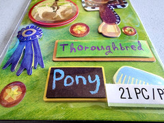 K&Company 3D Chipboard Horses Stickers Scrapbooking Sheet 4.5×12 Thoroughbred