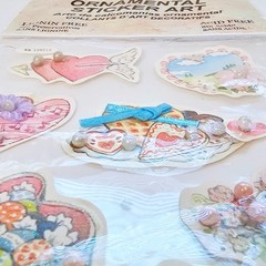 Sticker King Ornamental Sticker Art 3D Heart Floral Scrapbook Decor Pearl Puffy