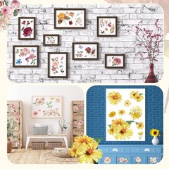 Floral Rub on Transfers: 12 Sheets for Vivid Craft and Home Decor, 5.5×5.7 Inch