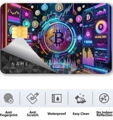 VIBRANT Glitter Bitcoin BTC Themed Credit/Debit Card Sticker Skin PVC