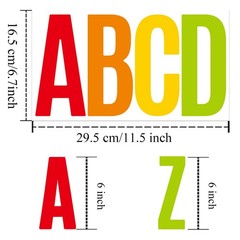 21 Sheets 6 Inch Letter Stickers, Self Adhesive Vinyl Capital Alphabet Multi