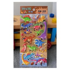 CUTE DINOSAUR STICKERS Puffy Sticker Sheet Craft Kids Scrapbook Animal NEW