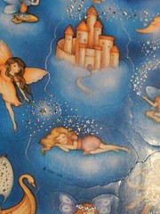 Vtg Hallmark Stickers Razzle Dazzle Foil Stars Castle Fairy Angels Moon 1 Sheet