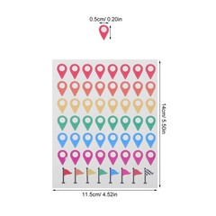 336 Pcs Location Markers for Travel Maps Colored Labels Stickers