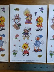VTG 5 JUMBO SUZY’S ZOO VISITS CURRENT STICKER SHEETS SIZE 6″ X 9″ 90s EASTER