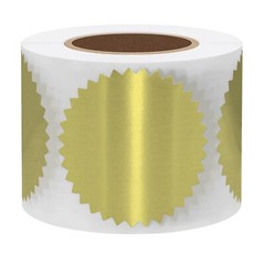 300pcs 2 inch Bright Gold Metallic Certificate Sealing Labels with Serrated Edge