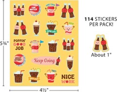 Scented Cola Bottle Stickers – 114 Count Scratch and Sniff for Classroom Use