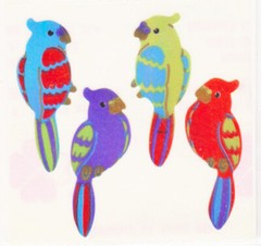 Vintage 80’s Great Seven 7 PEARLY Birds Parakeets Sticker Mod