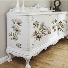 Chic Floral Rub on Transfer – DIY Furniture Makeover