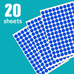 2340 PCS Blue Circle Dot Stickers 1/2″ round Yard Garage Sale Price Stickers