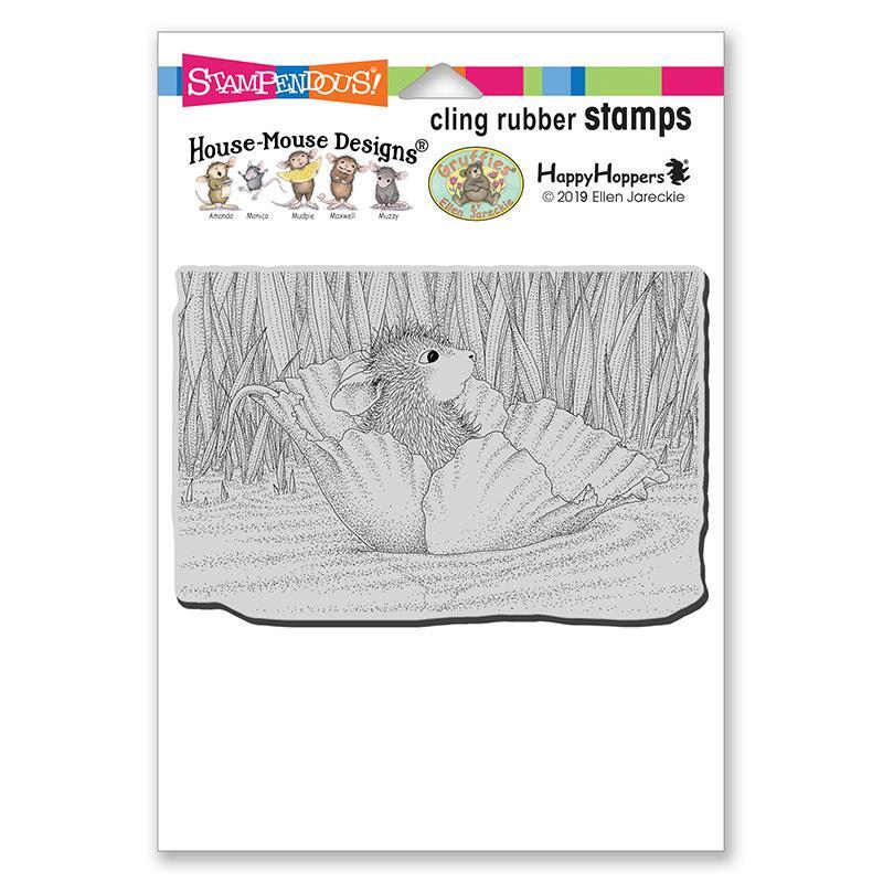 New Stampendous RUBBER STAMP cling House Mouse STREAM FLOAT free USA ship