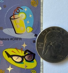 SUMMERTIME Foil Stickers(6pc) Smile Makers…Sunglasses…Sun…Heat…Drink…Card Making