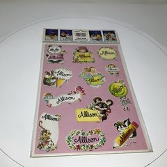 ALLISON – Vintage 80s Celebrity Stickers Self-Adhesive/Removable by Mark I