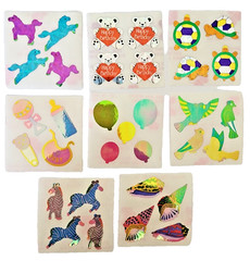 VTG 90s Great Seven Scrapbook Stickers Opal Prismatic Turtle Zebra Birds -1GS