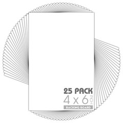 25 Pack 4×6 White Backing Boards, 4-Ply Cardboard, Picture, Photo, Framing