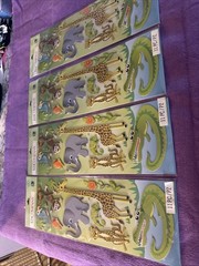 K & Company Adhesive Shipboard Stickers Featuring A Safari Theme 4 Sheets New
