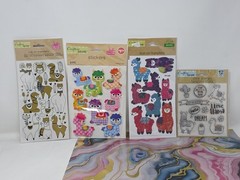 Crafters Square Llama Pop Up Stickers, Rub Ons, Iron Ons, Stamps, Lot Of 4