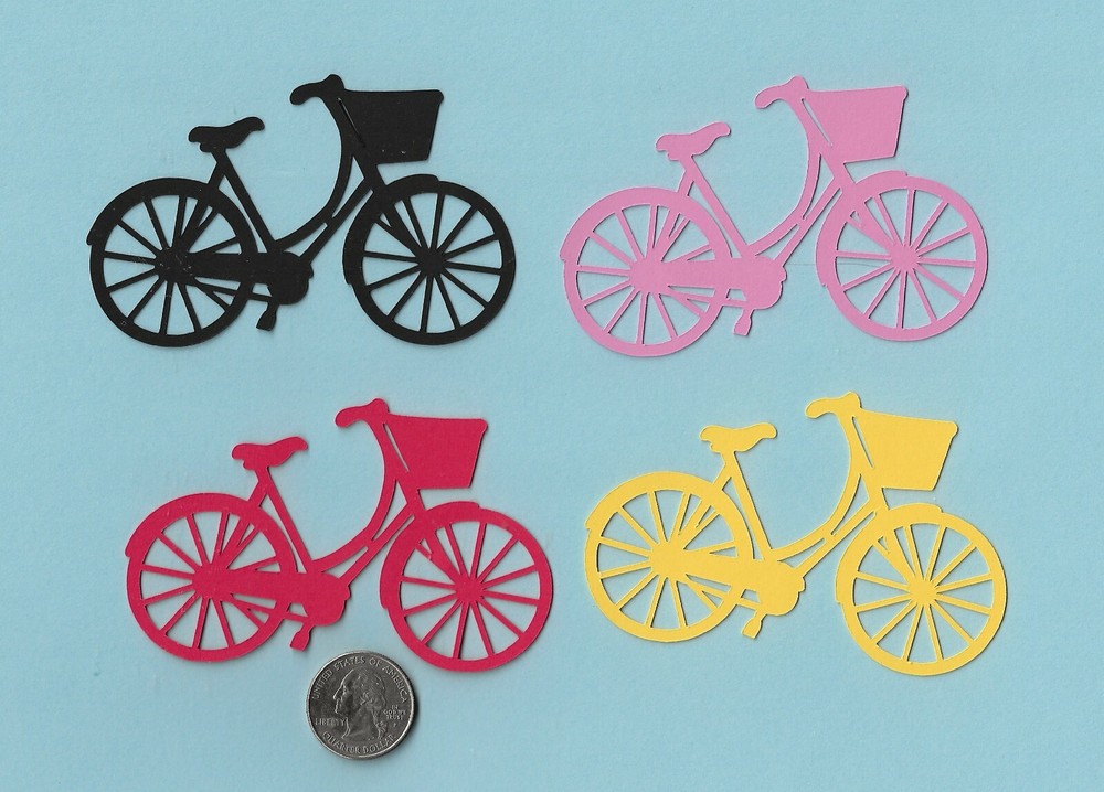 Bicycle Die Cuts, Any Color(s) 2.4″ x 3.75″ 4 pcs. Bike Die Cuts, Scrapbooking