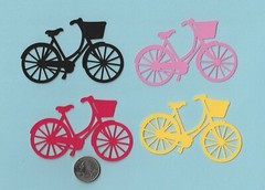 Bicycle Die Cuts, Any Color(s) 2.4″ x 3.75″ 4 pcs. Bike Die Cuts, Scrapbooking