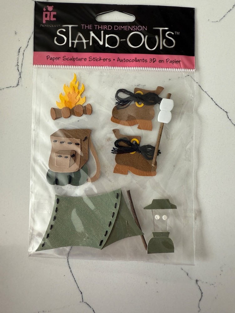 Provo Craft The Third Dimension Stand-Outs Camp Time Paper Sculpture Stickers