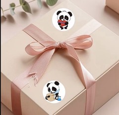 40 PCs Round 1” Panda Themed Valentines Day Stickers Env Seals Party Favors