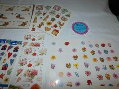 LARGE LOT VTG STICKERS 90s SOME SEALED FLORAL COUNTRY BEARS SUSAN WINGET ART 3D