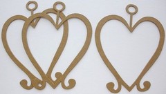 {4} VICTORIAN HEARTS – Decorative Accents Chipboard Die Cuts – 3 1/2 x 4 3/8″