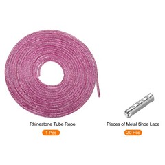 4mm Dia 5m Length Pink Rhinestone Rope Crystal Rope with Aglets