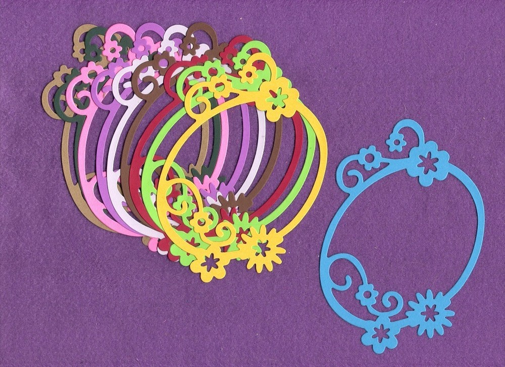 OVAL FLOWER FRAME die cuts scrapbook cards