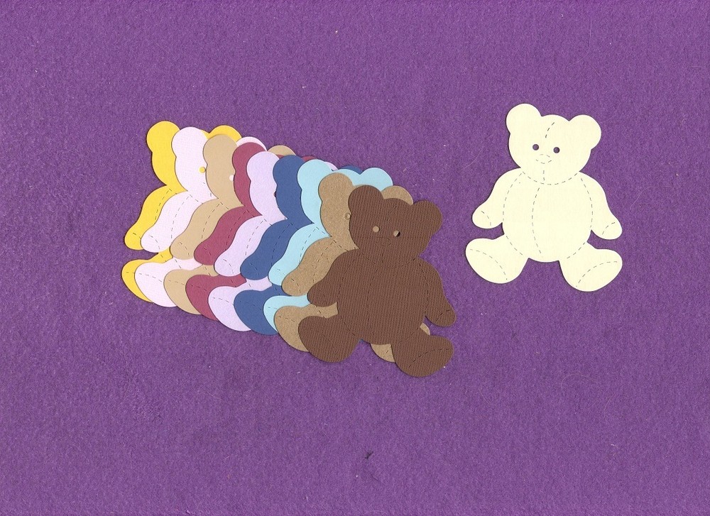 TEDDY BEAR loveable die cuts scrapbook cards