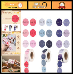 1500 Pcs Thank You Stickers – Cute Round Self-Adhesive Labels for Small Business