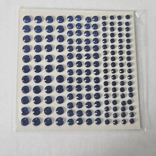 CraftbuddyUS 172pcs x Mixed (3,4,5mm)ROYAL BLUE Self Adh Rhinestone Gems,DIY Cra