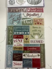 Sticko Autocollant Family Icons & Words Flip Pack 148PC Letters Banners Phrases