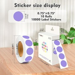 3/4 Inch Roll Color Coding Labels,10000 per 10 Rolls Round Permanent Adhesive…