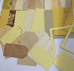 50 Pc Yellow Cream Scrap Paper Pattern Textured Shapes Junk Journal Paper Craft