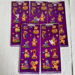 VTG Winnie The Pooh Halloween Glow In The Dark Stickers 2 Sheets x 5 Sealed